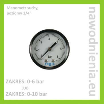 Manometr suchy, POZIOMY 1/4