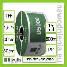 Linia kroplująca cienkościenna z kompensacją ciśnienia Rivulis D5000 15mil (rolka 800 m)