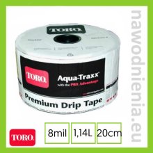 Taśma kroplująca AQUA TRAXX 8 mil; 20 cm; emiter 1,14 l (rolka 2500m)