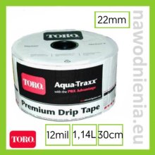 Taśma kroplująca AQUA TRAXX 22 mm 12 mil; 30 cm; emiter 1,14 l (rolka 1800 m)